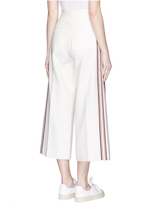 Back View - Click To Enlarge - HILLIER BARTLEY - Stripe embroidery cropped wide leg pants