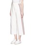 Front View - Click To Enlarge - HILLIER BARTLEY - Stripe embroidery cropped wide leg pants