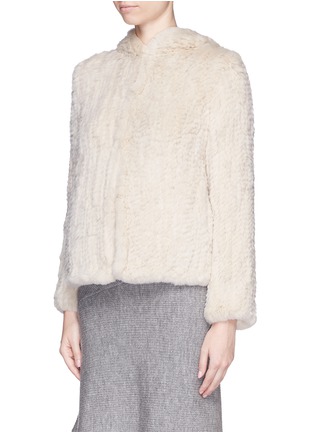 Front View - Click To Enlarge - 72348 - 'Chloe' hooded rabbit fur jacket