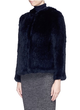 Front View - Click To Enlarge - 72348 - 'Chloe' rabbit fur hooded jacket