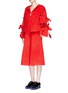 Figure View - Click To Enlarge - SHUSHU/TONG - 'Scarlet' bow sleeve cropped wool jacket