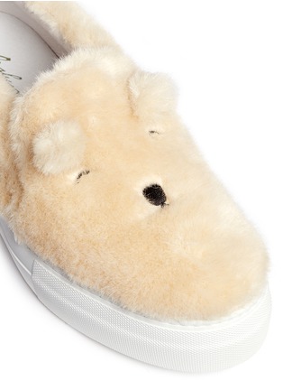 Detail View - Click To Enlarge - JOSHUA SANDERS - 'Teddy Bear' faux fur flatform skate slip-ons