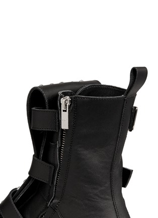 Detail View - Click To Enlarge - ALEXANDER MCQUEEN - Chunky outsole stud leather sneaker boots