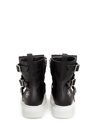 Back View - Click To Enlarge - ALEXANDER MCQUEEN - Chunky outsole stud leather sneaker boots