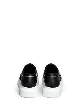 Back View - Click To Enlarge - ALEXANDER MCQUEEN - Chunky outsole stud leather skate slip-ons