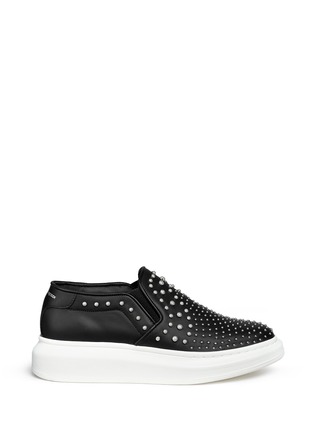 Main View - Click To Enlarge - ALEXANDER MCQUEEN - Chunky outsole stud leather skate slip-ons
