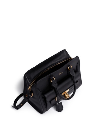Detail View - Click To Enlarge - ALEXANDER MCQUEEN - 'Padlock' skull pocket leather tote