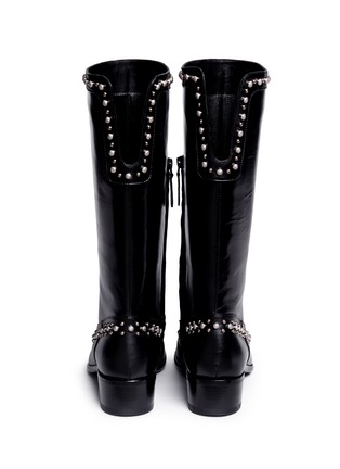 Back View - Click To Enlarge - ALEXANDER MCQUEEN - Dome stud calfskin leather boots