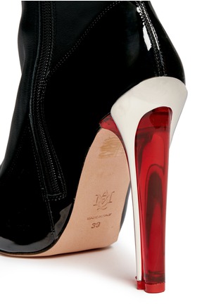 Detail View - Click To Enlarge - ALEXANDER MCQUEEN - Perspex heel mix leather boots