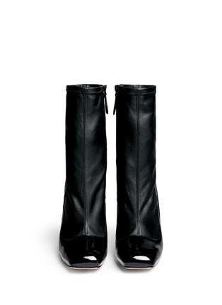 Figure View - Click To Enlarge - ALEXANDER MCQUEEN - Perspex heel mix leather boots