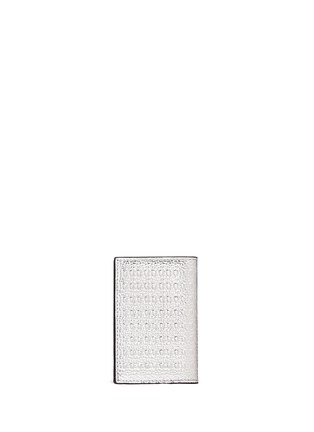 Back View - Click To Enlarge - ALEXANDER MCQUEEN - Skull textured mirror leather pocket organiser