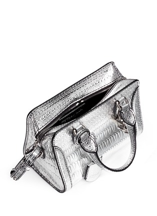 Detail View - Click To Enlarge - ALEXANDER MCQUEEN - 'Padlock' mini antique mirror leather tote