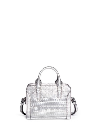 Back View - Click To Enlarge - ALEXANDER MCQUEEN - 'Padlock' mini antique mirror leather tote