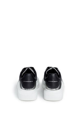 Back View - Click To Enlarge - ALEXANDER MCQUEEN - Chunky outsole mirror leather sneakers