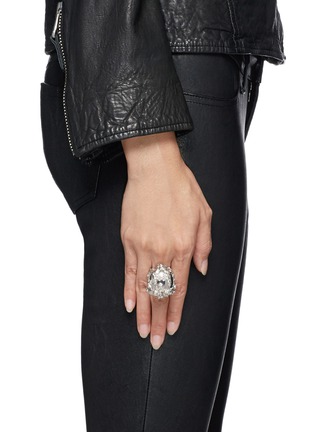 Figure View - Click To Enlarge - ALEXANDER MCQUEEN - Crystal forest skull ring