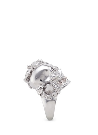Detail View - Click To Enlarge - ALEXANDER MCQUEEN - Punk rose skull ring