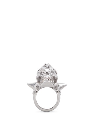 Main View - Click To Enlarge - ALEXANDER MCQUEEN - Punk rose skull ring