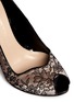Detail View - Click To Enlarge - ALEXANDER MCQUEEN - Perspex heel floral lace satin pumps