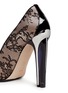 Detail View - Click To Enlarge - ALEXANDER MCQUEEN - Perspex heel floral lace satin pumps
