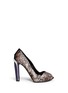 Main View - Click To Enlarge - ALEXANDER MCQUEEN - Perspex heel floral lace satin pumps