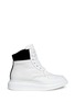 Main View - Click To Enlarge - ALEXANDER MCQUEEN - Chunky outsole suede collar leather high top sneakers
