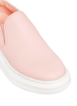 Detail View - Click To Enlarge - ALEXANDER MCQUEEN - Chunky outsole calfskin leather skate slip-ons