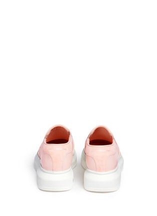 Back View - Click To Enlarge - ALEXANDER MCQUEEN - Chunky outsole calfskin leather skate slip-ons
