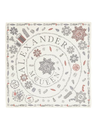 Main View - Click To Enlarge - ALEXANDER MCQUEEN - Gem logo print silk chiffon scarf
