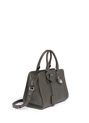Front View - Click To Enlarge - ALEXANDER MCQUEEN - 'Padlock' small leather tote