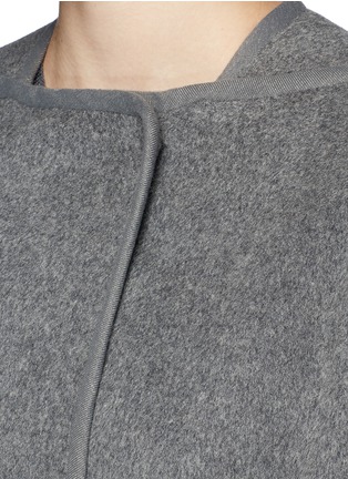 Detail View - Click To Enlarge - VINCE - Piped front wool blend flannel car coat