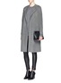 Figure View - Click To Enlarge - VINCE - Piped front wool blend flannel car coat