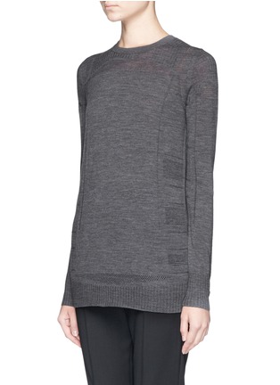 Front View - Click To Enlarge - VINCE - Engineered mesh open knit sweater