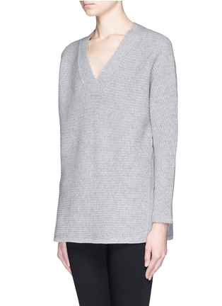 Front View - Click To Enlarge - VINCE - Side split hem wool-cashmere travelling rib knit sweater