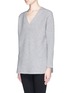 Front View - Click To Enlarge - VINCE - Side split hem wool-cashmere travelling rib knit sweater