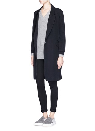 Figure View - Click To Enlarge - VINCE - Side split hem wool-cashmere travelling rib knit sweater