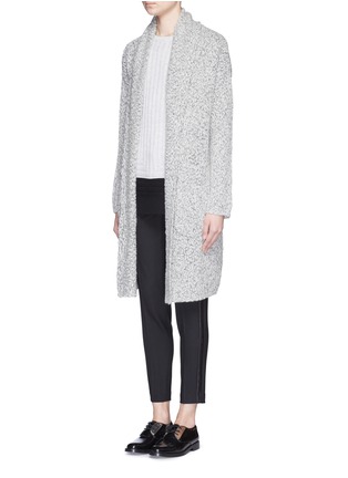 Front View - Click To Enlarge - VINCE - Shawl collar cotton-wool blend knit coat