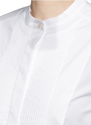Detail View - Click To Enlarge - VINCE - Knife pleat bib cotton poplin long shirt