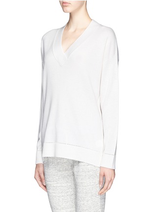 Front View - Click To Enlarge - VINCE - Pointelle trim cashmere sweater