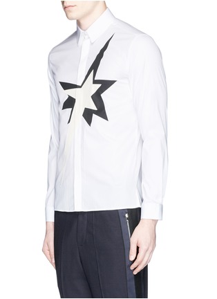 Front View - Click To Enlarge - NEIL BARRETT - Pop art star appliqué cotton poplin shirt