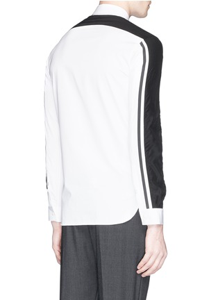 Back View - Click To Enlarge - NEIL BARRETT - Contrast sleeve stripe cotton poplin shirt