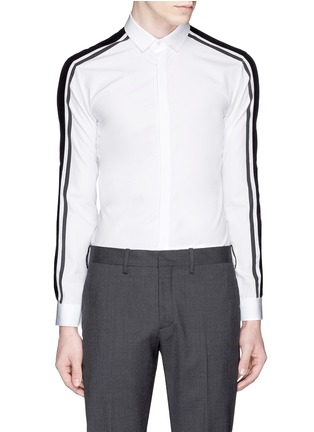 Main View - Click To Enlarge - NEIL BARRETT - Contrast sleeve stripe cotton poplin shirt
