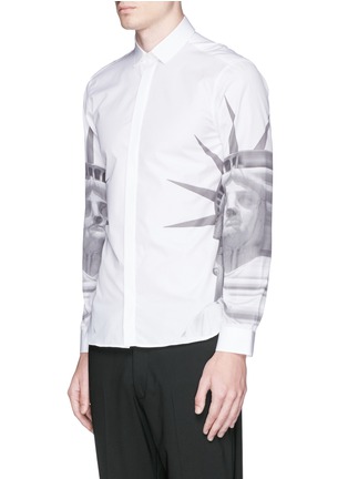 Front View - Click To Enlarge - NEIL BARRETT - Statue of Liberty cotton poplin shirt