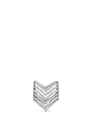 Main View - Click To Enlarge - LYNN BAN - 'Chevron' diamond sterling silver ring