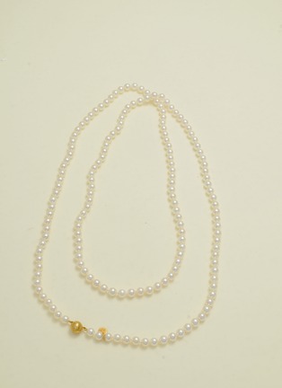 Main View - Click To Enlarge - TASAKI - mounted diamond ttl 0.06 carats 22k yellow gold necklace with Akoya pearl TASAKI