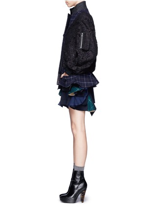 Sacai - Check Flannel And Lace Bomber Jacket | Women | Lane Crawford