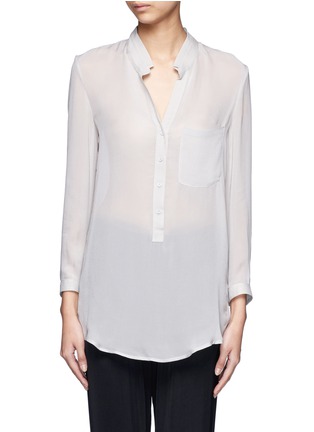 Main View - Click To Enlarge - HELMUT LANG - Split back sheer blouse