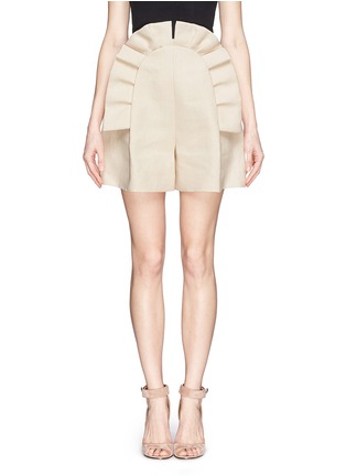 Main View - Click To Enlarge - DELPOZO - Ruffle arch paper-blend shorts