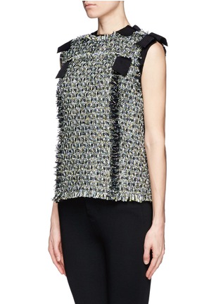 Front View - Click To Enlarge - LANVIN - Holographic tweed sleeveless top