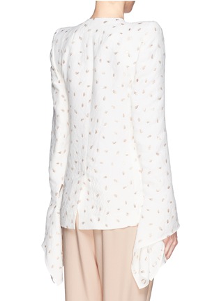 Back View - Click To Enlarge - CHLOÉ - Metallic jacquard tie cuff jacket