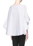 Back View - Click To Enlarge - DELPOZO - Cascade ruffle sleeve cotton top